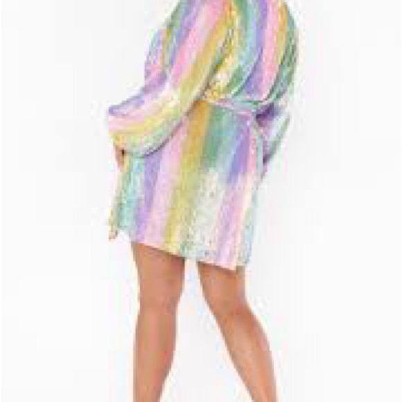 Show Me Your MuMu Pastel Rainbow Sequin Mini Dress - Picture 7 of 13